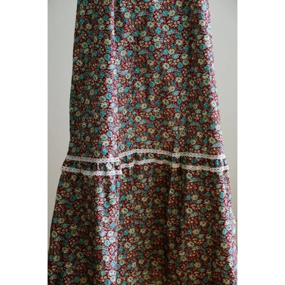 Vintage Handmade Cotton Microfloral Chintz Print Lace Detail Boho Dress - Picture 5 of 8